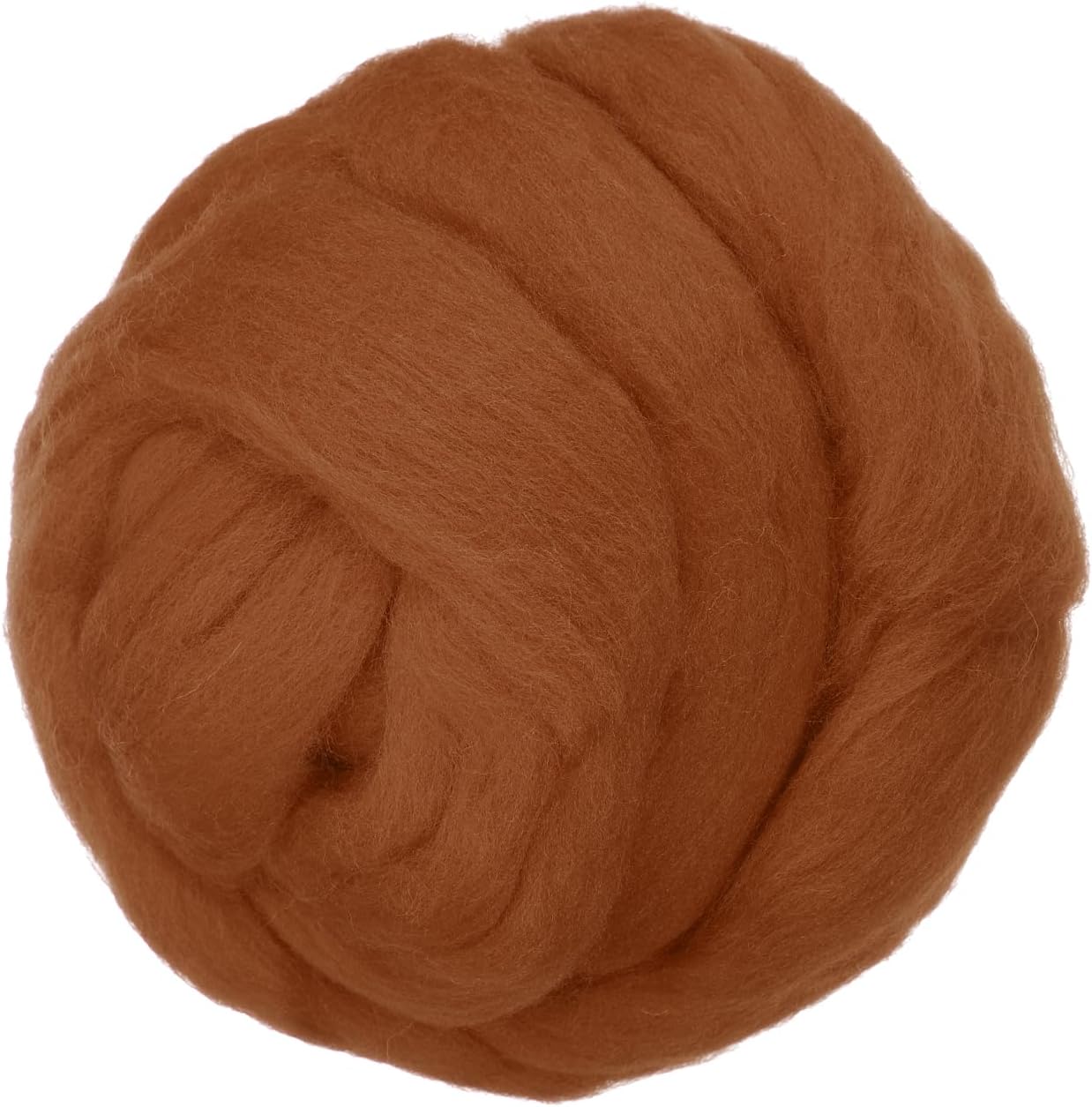 PATIKIL Wool Roving Yarn, 150G/5.3OZ Soft Felting Wool Pure Chunky Roving Yarn Bulk for Needle Felting Knitting Blanket Spinning Weaving DIY Craft, Bright Brown
