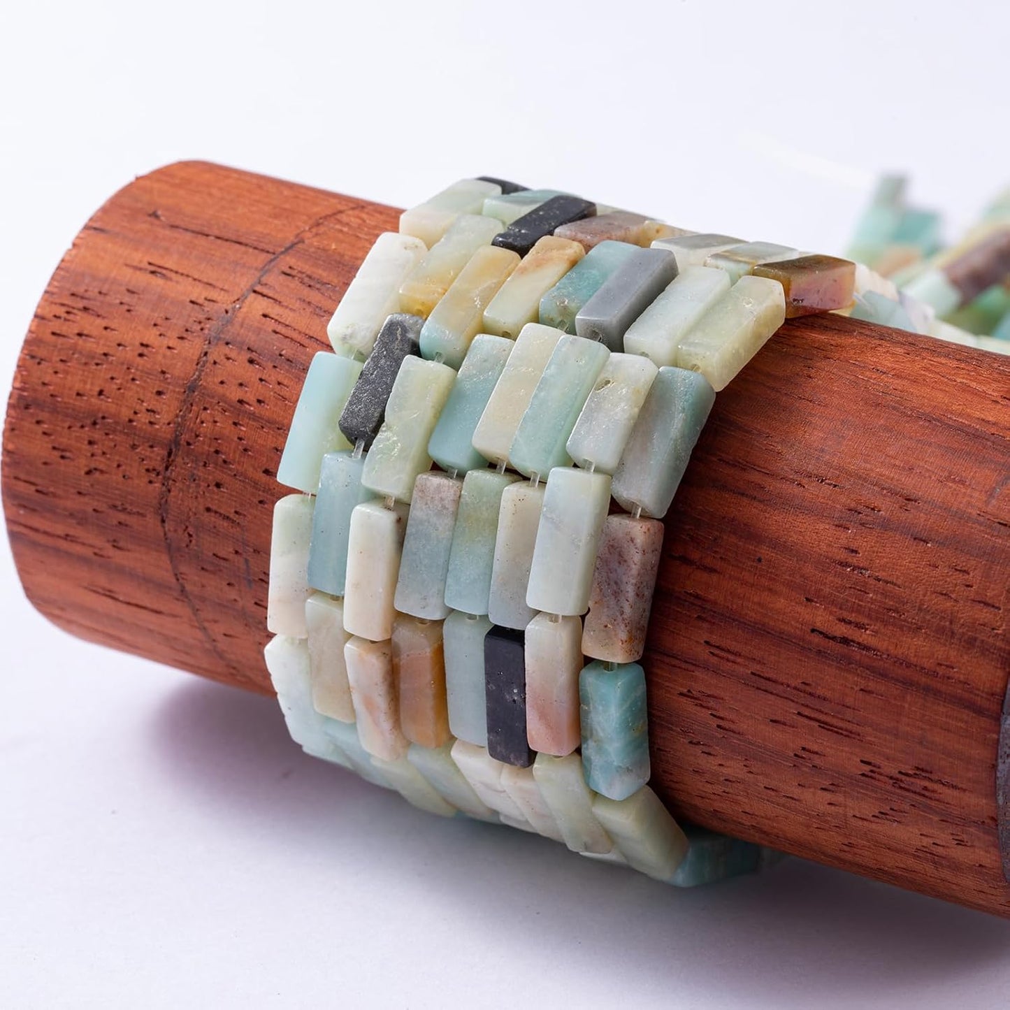 Natural Amazonite Rectangle Tube Beads 4x13mm 38cm/str Loose Semi Gemstone Stone Beads for Making Bracelets Necklace Earrings