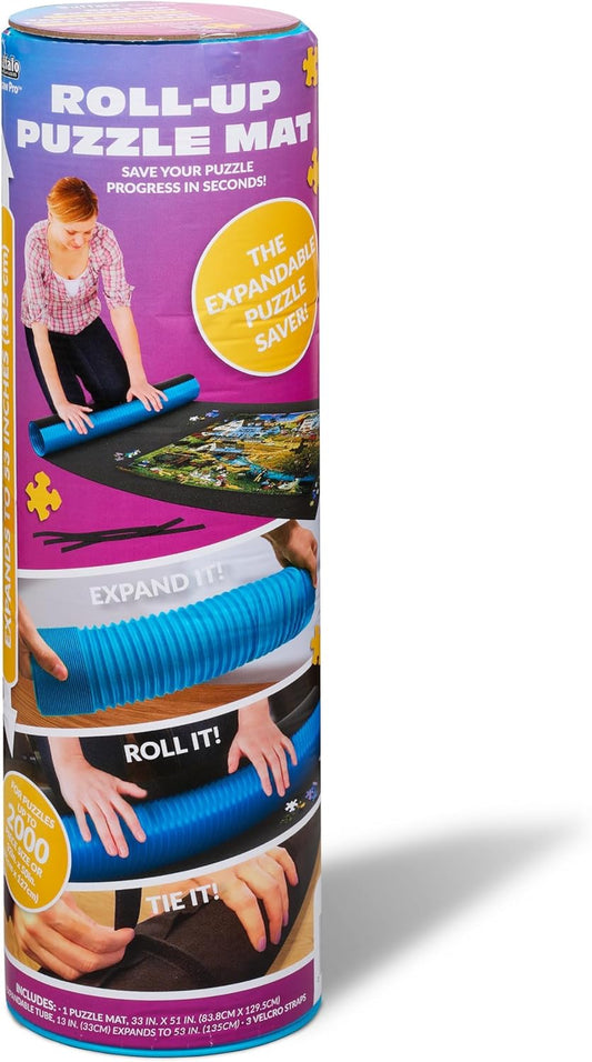 Buffalo Games - Roll-up Puzzle Mat - Jumbo Size for up to 2000 Piece Puzzles - Easy Storage and Clean Up - Expanding Tube for Roling - Save Your Jigsaw Puzzle