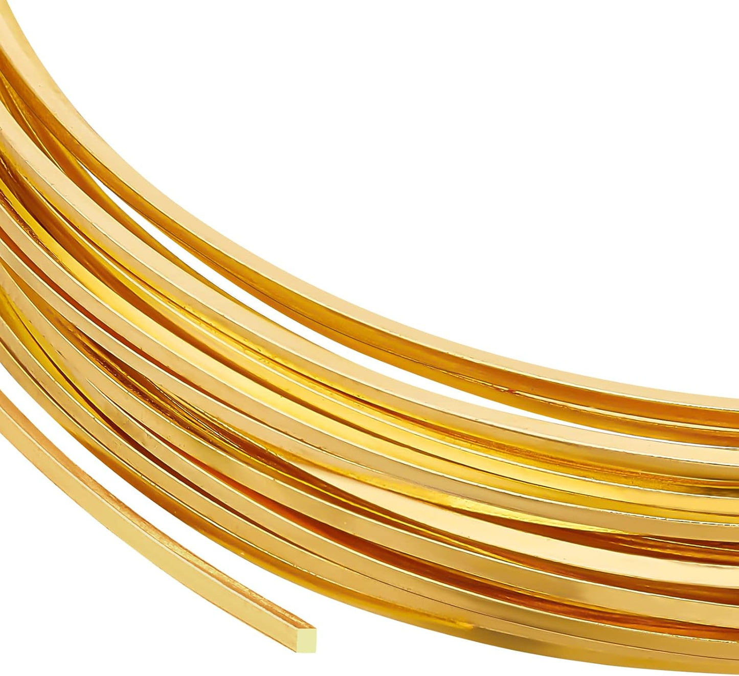 BENECREAT 20 Gauge 16 Feet Square Copper Wire, Golden Brass Wire for Jewelry Beading Craft Work