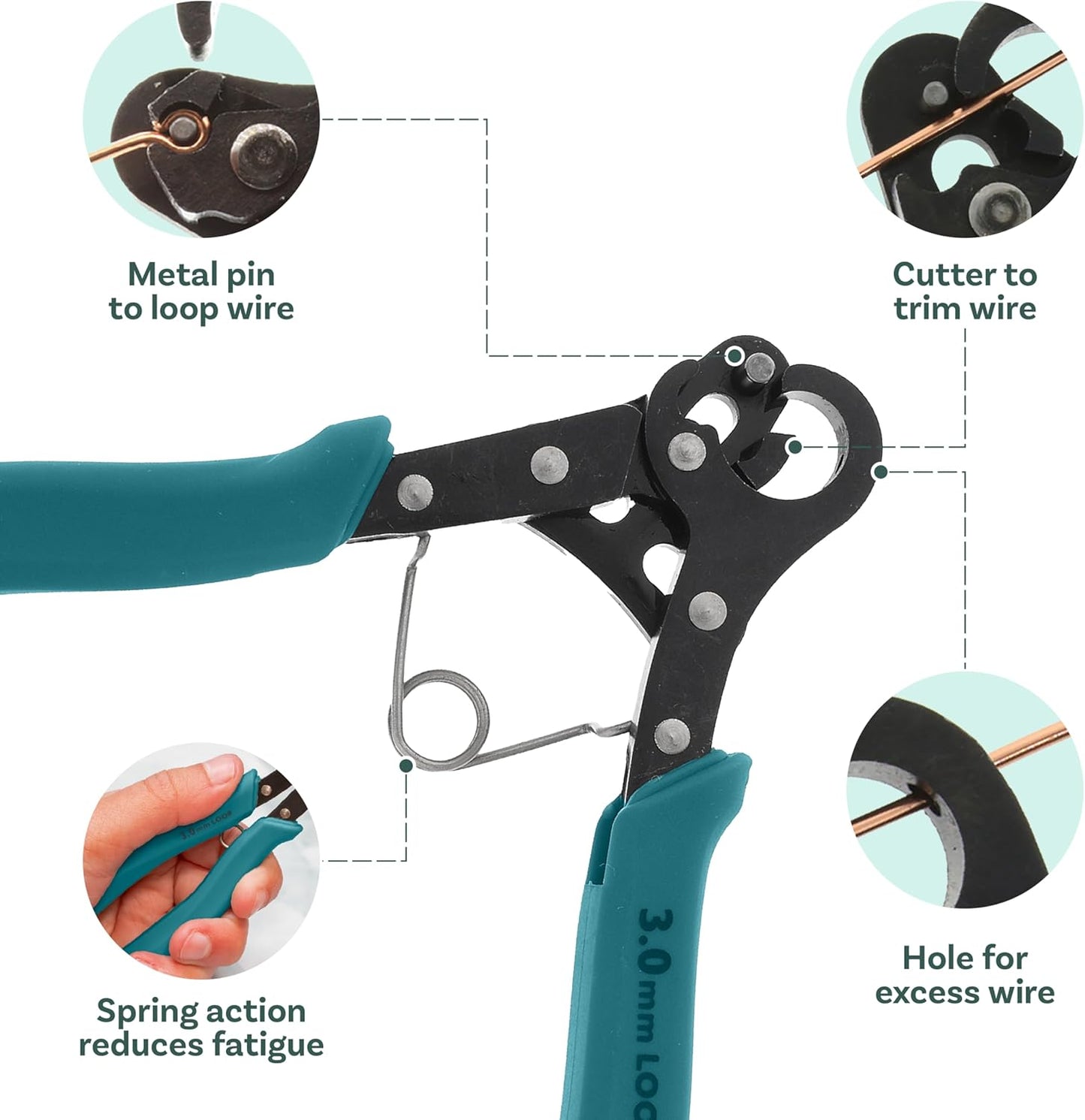 The Beadsmith One Step Loopers Combo Pack – Includes 1.5 mm, 2.25 mm & 3 mm Looper Pliers, Use With 18-26g Craft Wire, 3 pc