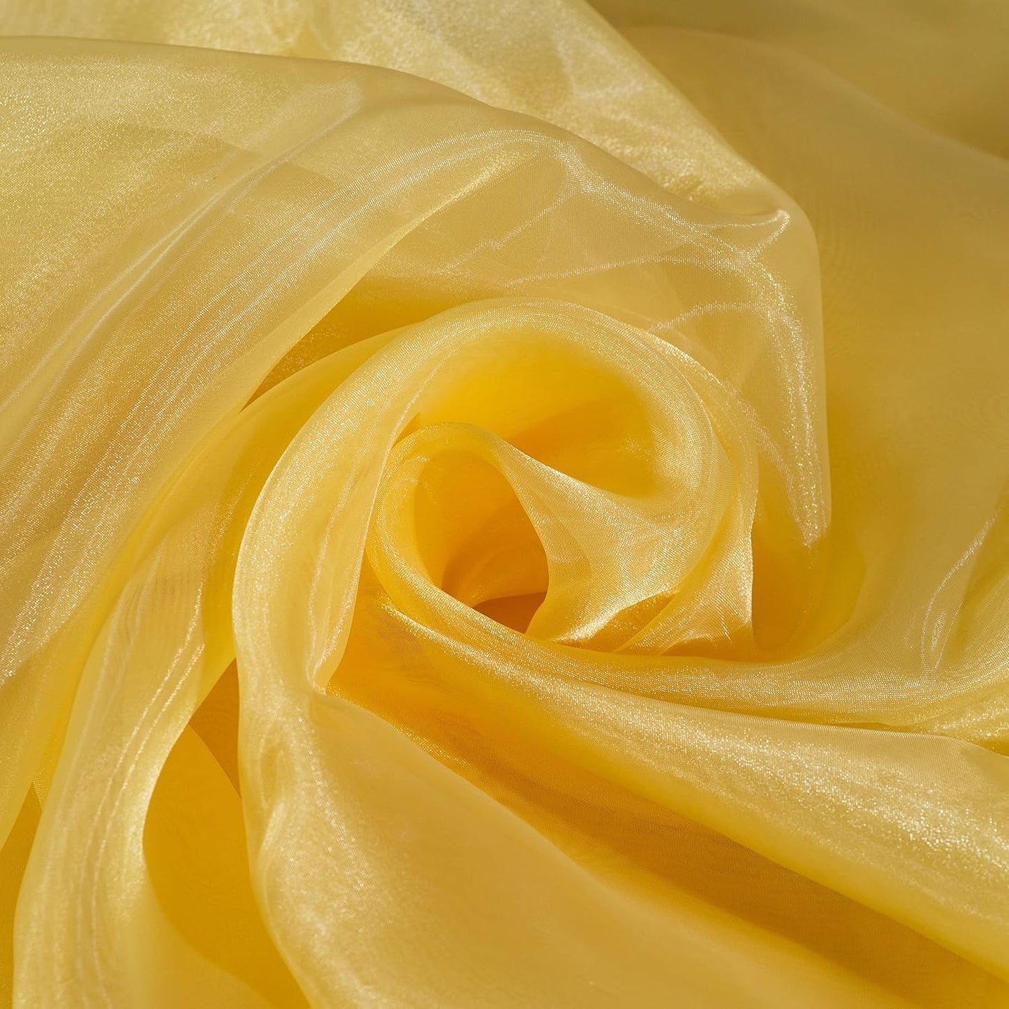 Pack of 5 Yard Bridal Solid Sheer Organza Fabric Bolt for Wedding Dress, Fashion, Crafts, Decorations Silky Shiny Organza 44" - (5 Yard, Gold)