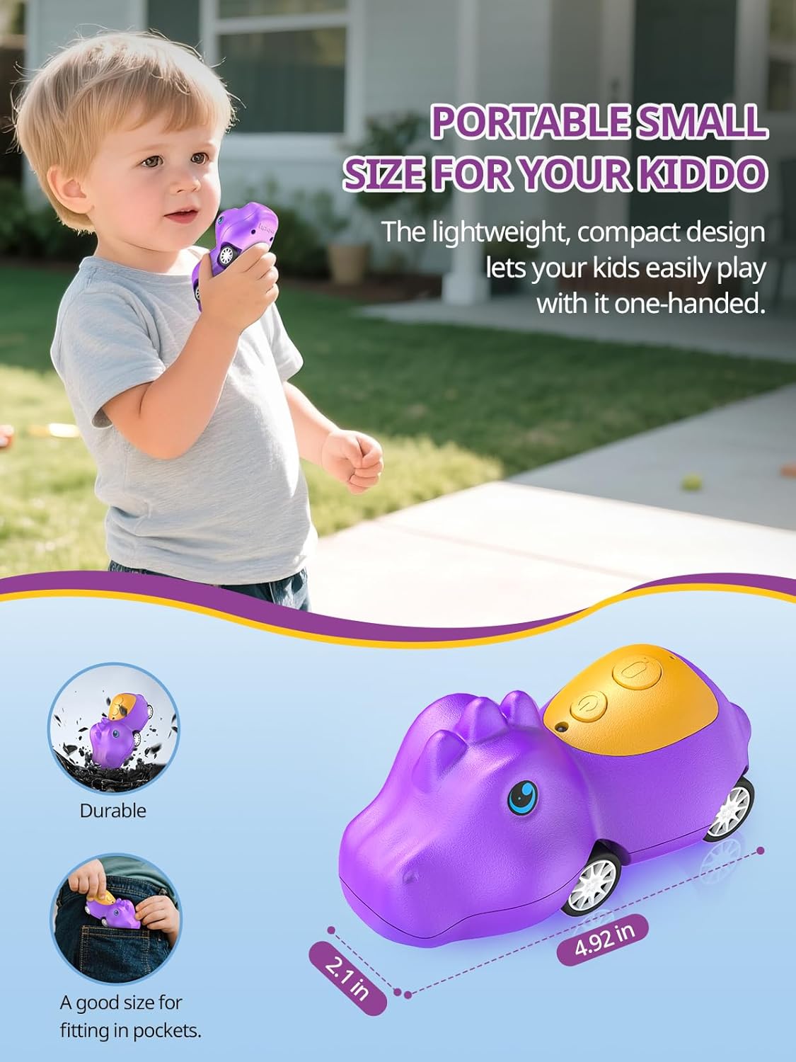 Dinosaur Walkie Talkies for Kids Rechargeable, Dino Toy Cars for Boys & Girls Ages 3-7, Crystal-Clear Audio, 48H Play, Fun Indoor & Backyard, Birthday Xmas Gifts for Toddler, 2 Pack