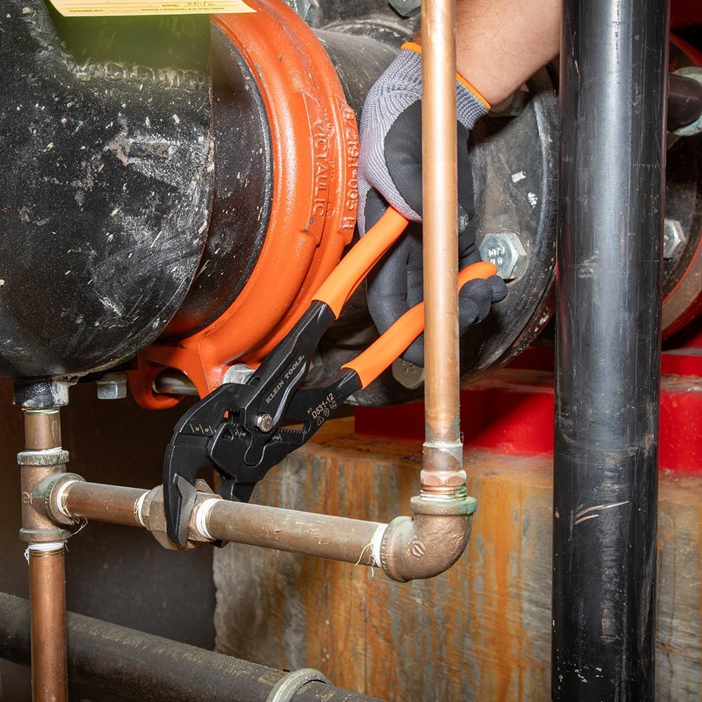 Klein Tools D53103KIT Adjustable Pliers Wrench Set, Compact High-Leverage Parallel Smooth Jaw Pliers, 7-Inch, 10-Inch and 12-Inch, 3-Piece