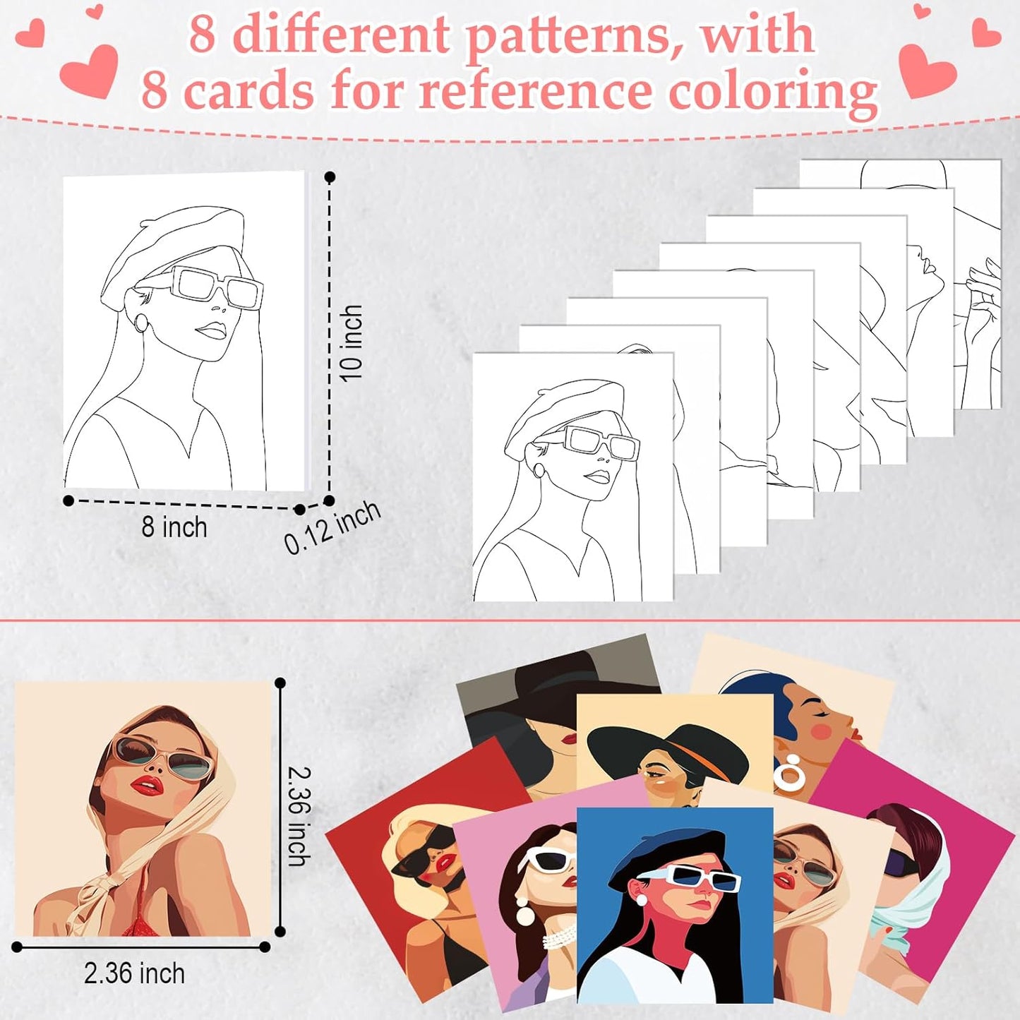 Cholemy 36 Pcs Paint and Sip Kit for Adults 8''x10'' Pre Drawn Canvas for Painting DIY Afro Acrylic Painting Kit Wood Easel Brushes Date Night Bulk for Christmas Party Gifts(Modern Woman)