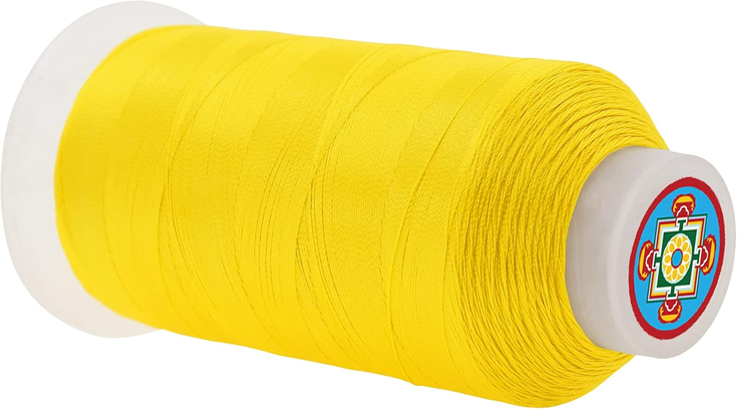 Mandala Crafts Yellow Heavy Duty Thread -1500 Yds Tex 70 Thread for Sewing Drapery Jeans Leather Hair - Bonded Polyester Thread Outdoor Marine Upholstery Threads