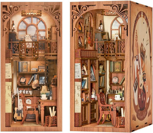 CUTEBEE Book Nook Kit - DIY Miniature House Kit for Adults and Teens, Dollhouse Booknook Tiny House Model Build Bookshelf Decor, Gifts for Family, Friends