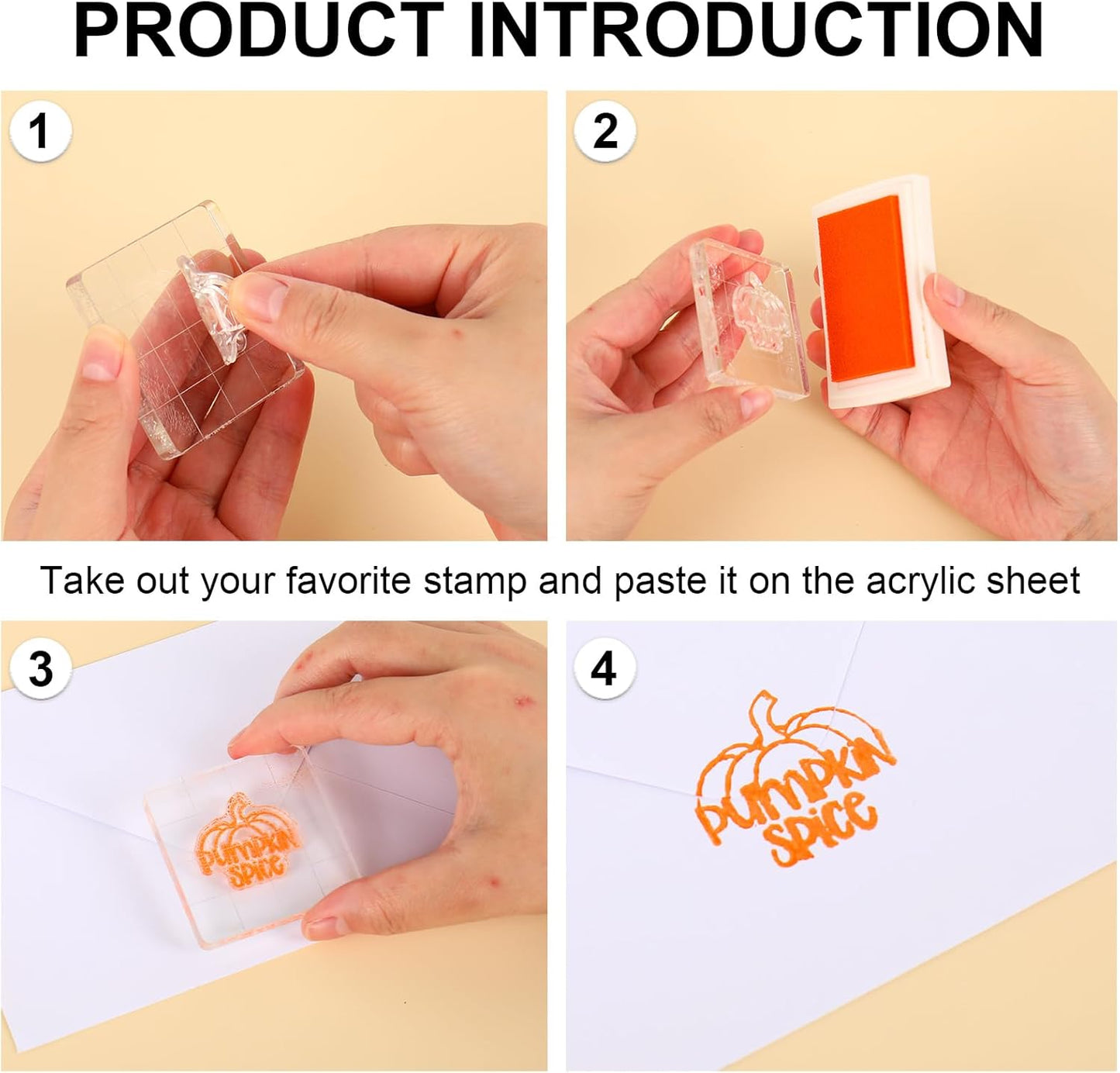 Whaline 4 Sheets Holiday Clear Stamps Fall Halloween Christmas Nativity Scene Greeting Words Silicone Transparent Stamps for DIY Craft Card Making Scrapbooking Embossing Album Decor