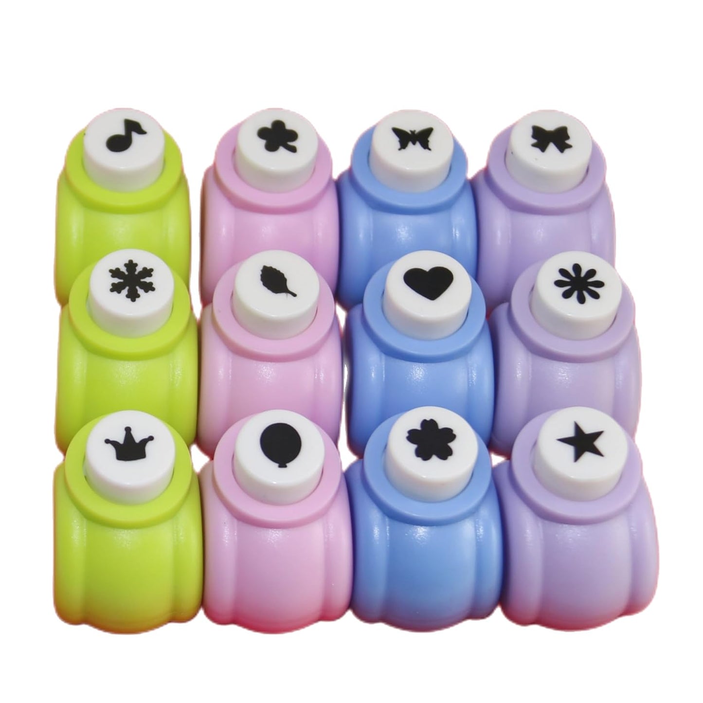 Punch Craft Set, 12 Pack Multicolored Shapes Hole Punch Great for Crafting & Fun Projects