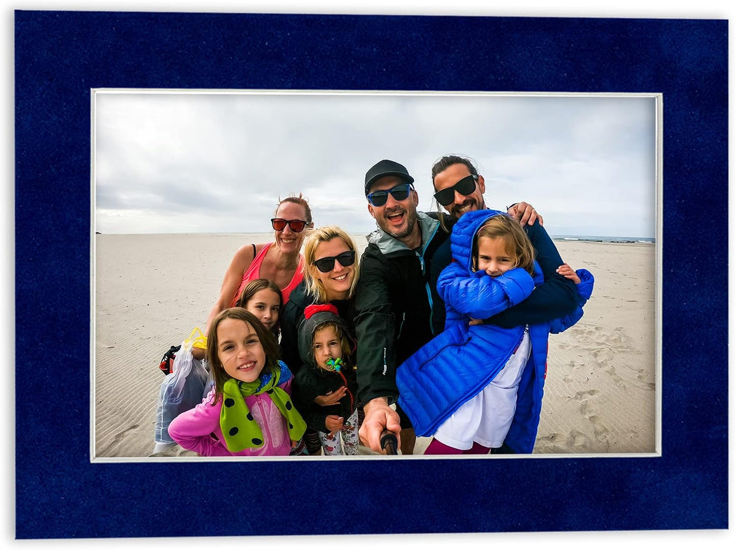 Pack of TEN 11x14 Mats Bevel Cut for 8.5x11 Photos - Acid Free Brooke Blue Suede Precut Matboards For Pictures, Photos, Framing - 4-ply Thickness