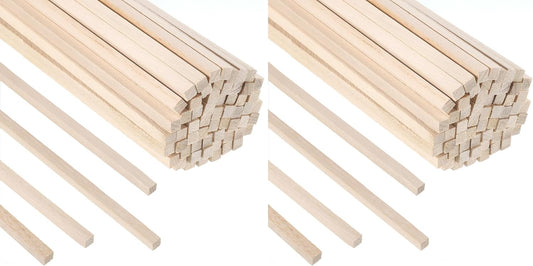 70Pcs 1/4" x 12" Balsa Wood Sticks, Square Dowel Rods Wood Furring Strips Hardwood Sticks for Crafts DIY Projects Models Making (Pack of 2)