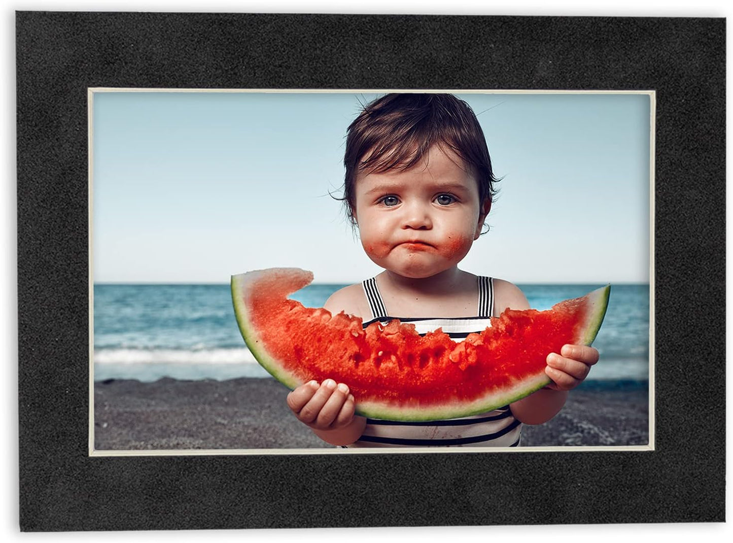 11x14 Mat Bevel Cut for 8.5x11 Photos - Acid Free Dark Grey Suede Precut Matboard - For Pictures, Photos, Framing - 4-ply Thickness