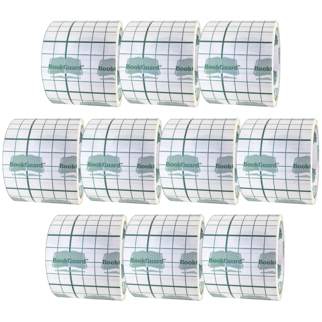 BookGuard 3" Vinyl Archival Book Repair Tape for Clear Bookbinding and Book Spine Tape Applications, Clear, Case of 10