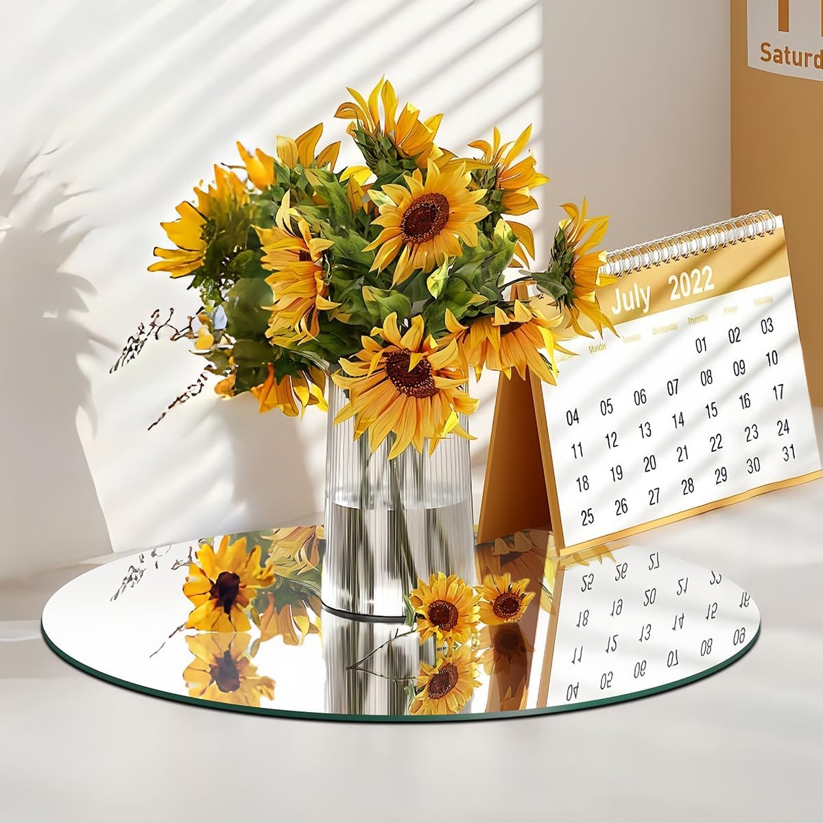 8" 12PCS Small Round Mirrors for Centerpieces, Circle Mirror Centerpieces for Tables, Mirror Tiles for Wall Table Wedding Centerpiece Mirrors Plates for Candle Anniversary Decorations DIY Craft