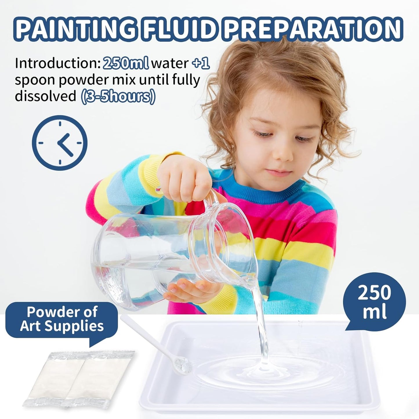 Water Marbling Paint Kit for Kids, Arts & Crafts, Non-Toxic, Age 3-12, Includes 6 Colors, 10 Sheets, Tools, 12 Shells, 2 Display Boxes