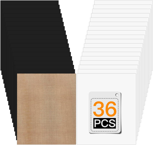 HTVRONT White & Black Heat Transfer Vinyl Bundle: 36 Pack 12" x 10" Iron on Vinyl for T-Shirt, Compatible with Cricut Cutting Machine, Silhouette Cameo or Heat Press Machine