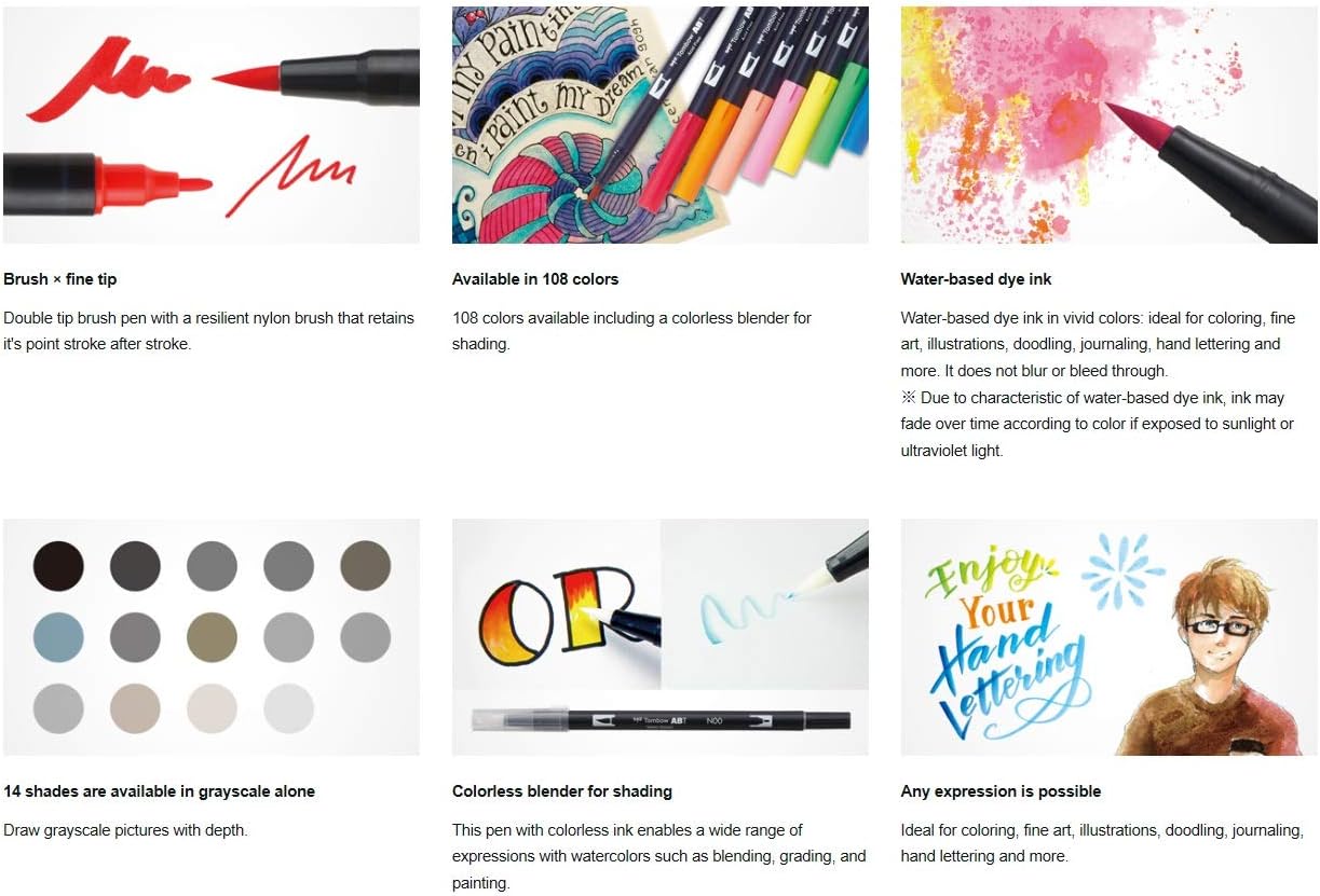 Tombow Dual Brush Pen Art Markers (10-Pack, Celebration)