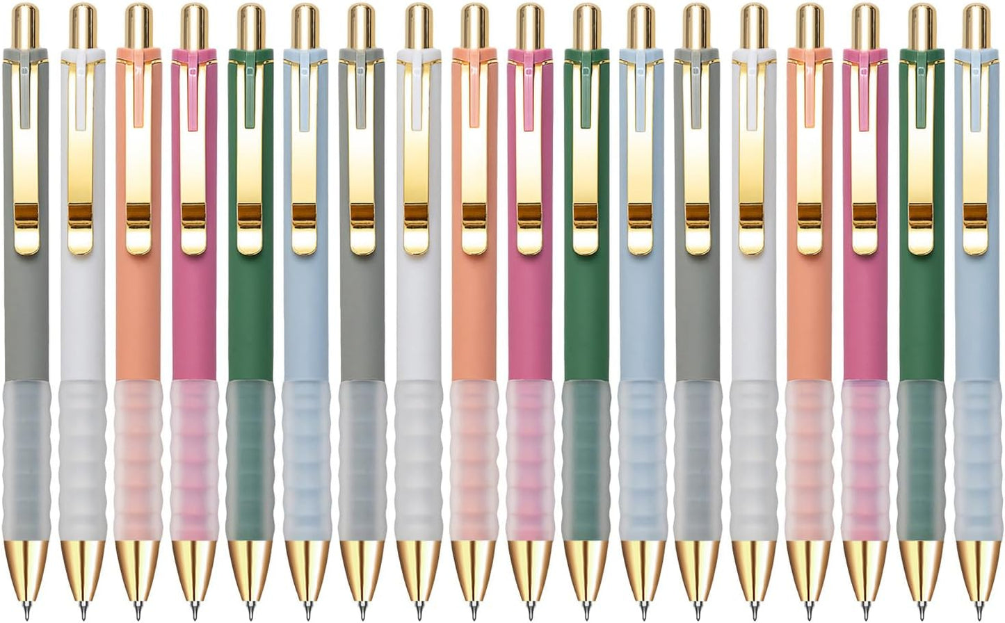 Linbsunne Gel Pens Black Ink Pen 0.5mm fine Point Pens Smooth Writing Retractable Office Supplies (18-count)