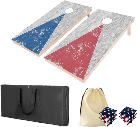4×2FT Cornhole Board Set,Wooden Corn Hole Games for Adults Bean Bag Toss Game Set, with Corn Hole Bags Set 8,2 Cornhole Boards and a Carrying Case for Wedding/Party/Outdoor/Hiking/Yard