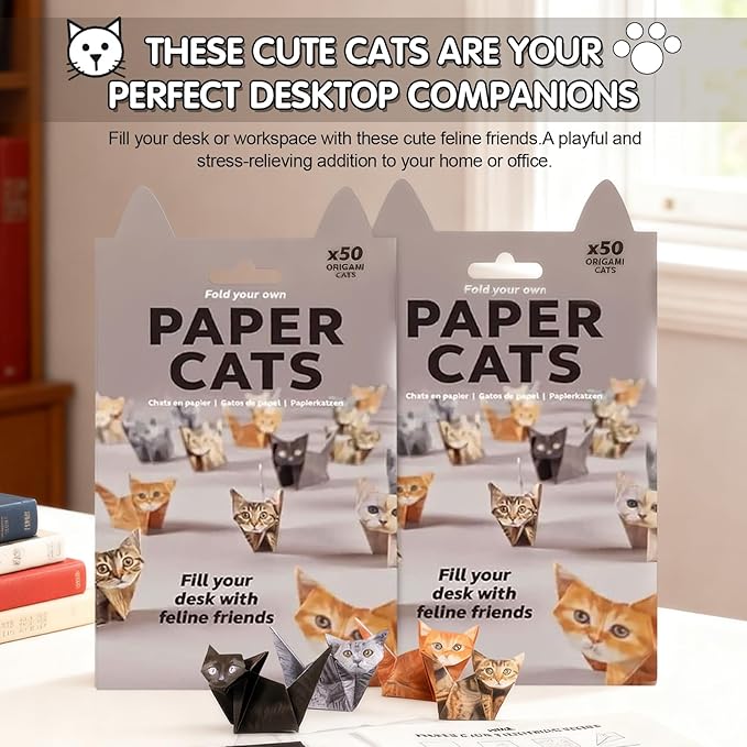 DIY Paper Cats - 50 DIY Origami, Fun 3D Paper Dog & Cat Models, Cute CatOrigami Set, Fun Craft Activity for Adults & Kids, Desk Decoration & Gift for Cat Lovers (Dog)