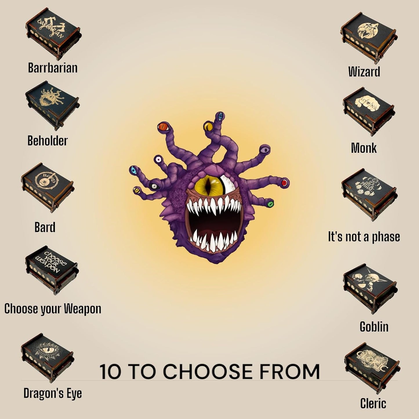 Dice Box - BLACK - 6x4x3 Also holds jewelry and great for desks and desk top items (Beholder)