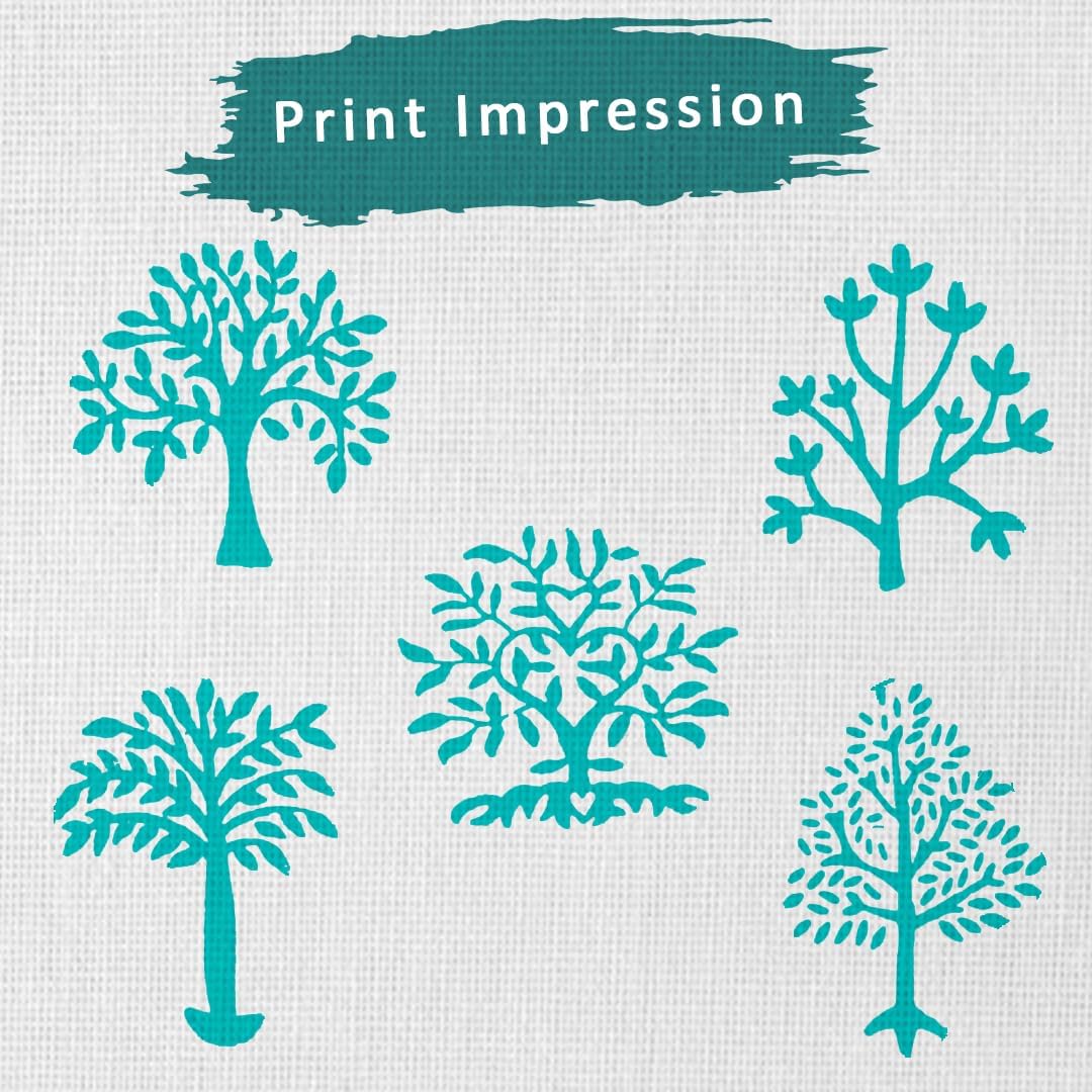 Wooden Printing Stamps Indian Design - Block Stamp for Printing Saree Border/Dresses/Craft Card Making/Scrapbook/Clay Pottery (Set of 5) Hashcart®