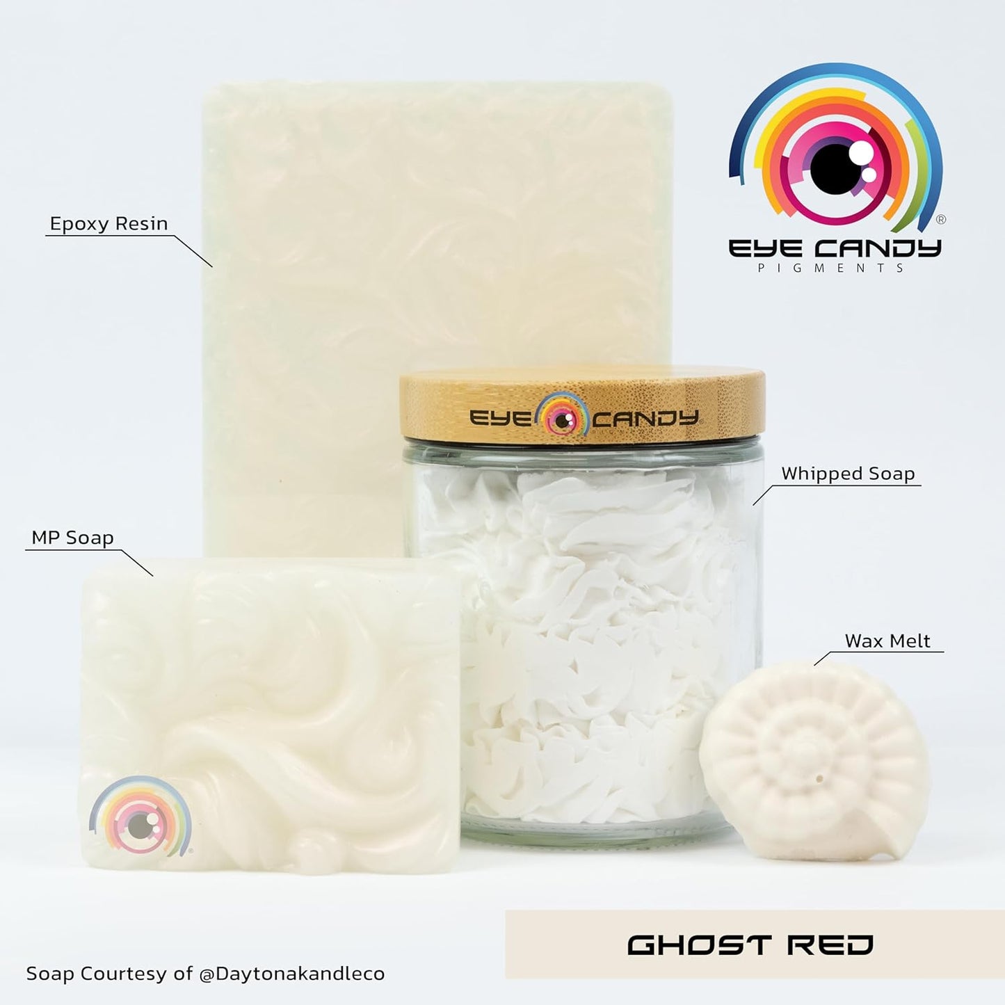 Eye Candy Pigments Premium Ghost Mica Powder - Ghost Red (50gr) - for Epoxy, Resin, Soap, Paint, Woodworking, Acrylic Pouring, Bath Bombs, Fishing Lures - DIY Arts and Crafts Additive