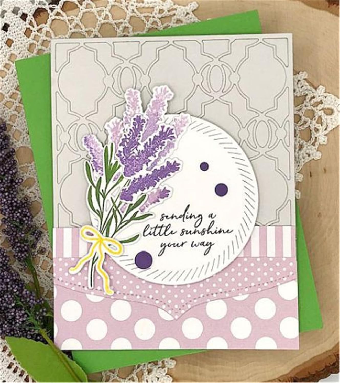 Cutting Dies Metal Stencils Scrapbooking Tools Flowers Lace Frame DIY Embossing Template for Paper Card Making Album Arts Crafts Supplies (Lantern Lace-14.4x11.2cm)