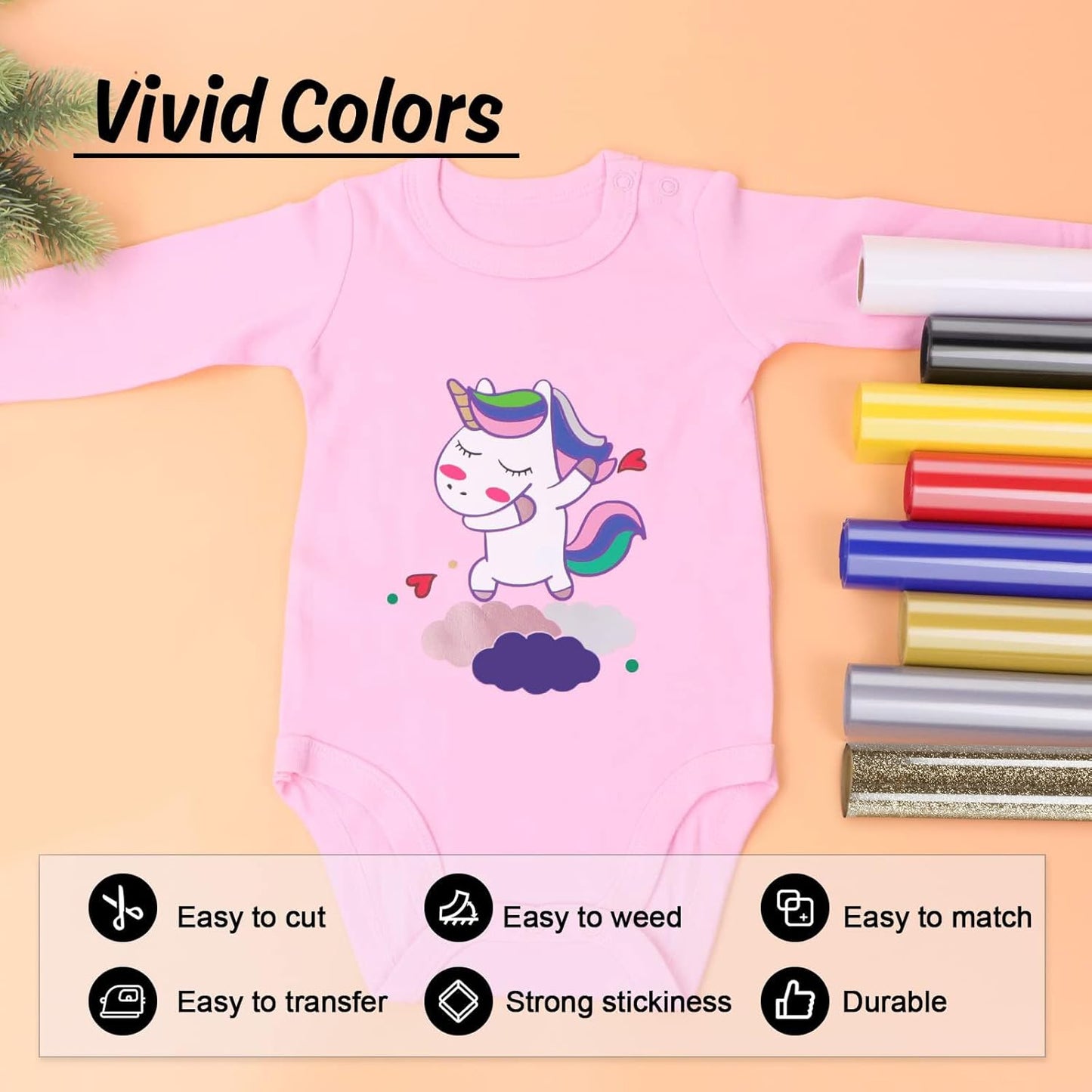 HTVRONT HTV Vinyl Rolls Heat Transfer Vinyl - 12" x 5ft Lilac HTV Vinyl for Shirts, Iron on Vinyl for All Cutter Machine - Easy to Cut & Weed for Heat Vinyl Design (Lilac)