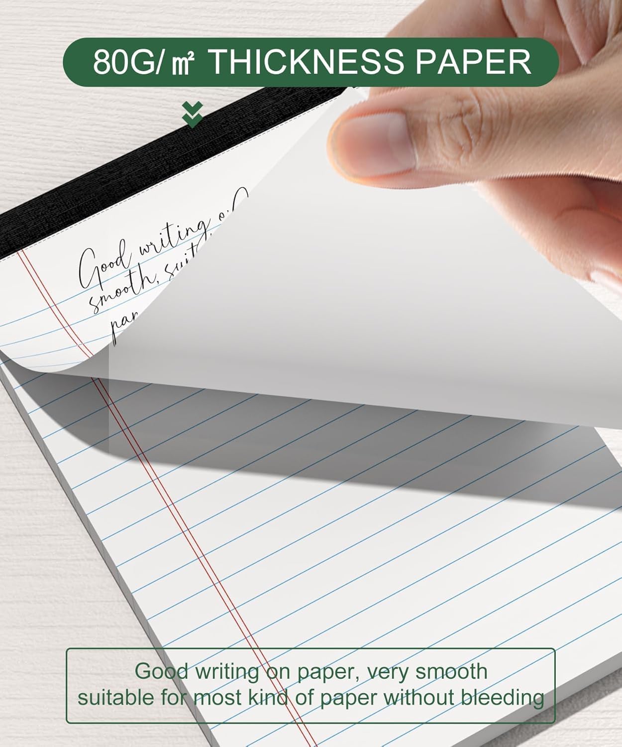 8 Pack Note Pads 4x6 Inch, White Mini Legal Pads, Small Writing Pads, Notepads of College Ruled Paper, Lined Paper Pads, Scratch Pads Mini Notepad for Grocery List, To-Do List, 30 Sheet/Notepad