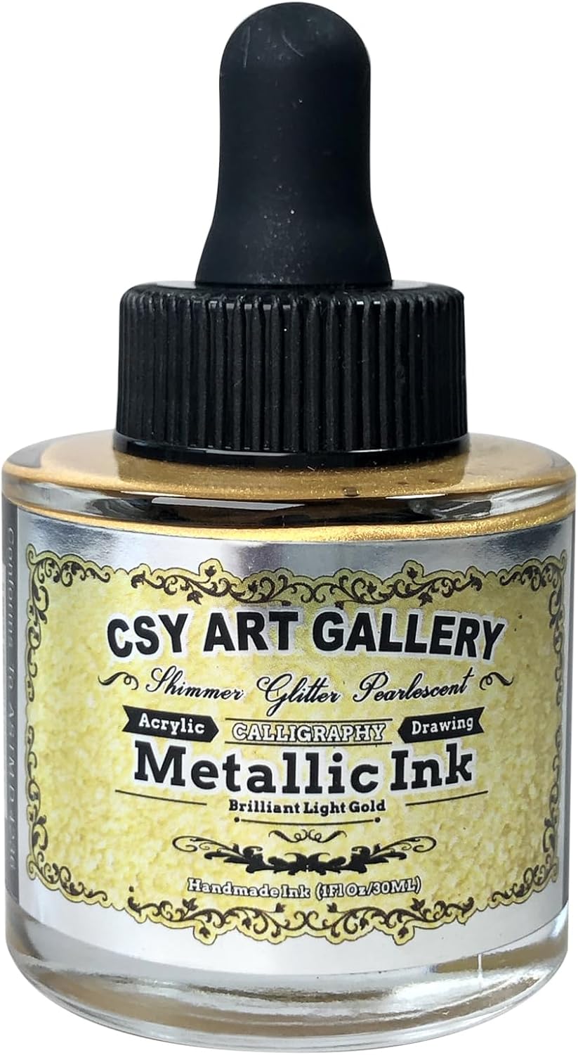 CSY Art Gallery Metallic Acrylic Ink (Brilliant Light Gold)