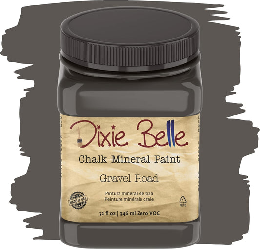 Dixie Belle Paint Company Chalk Finish Furniture Paint - Gravel Road (32oz) - Matte Warm Gray Chic Chalk Mineral DIY Furniture Paint
