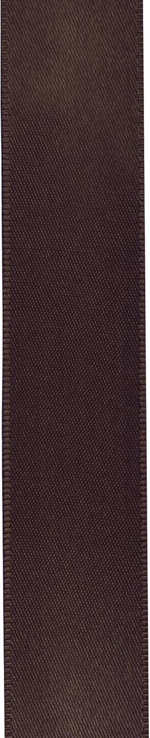 LIUYAXI Brown Satin Ribbon, Double Faced 5/8" X Continuous 25 Yards Ribbons Perfect for Gift Wrapping Bows Bouquet Wedding Craft and More