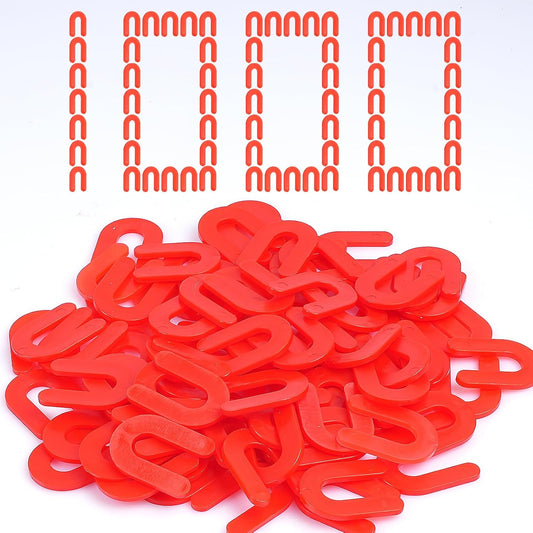 Horseshoe Shim Tile Spacers 1/8 Inch Tile Spacers U Shape Plastic Shims for Tile Leveler Spacers (1/8 Red 1000 pieces)