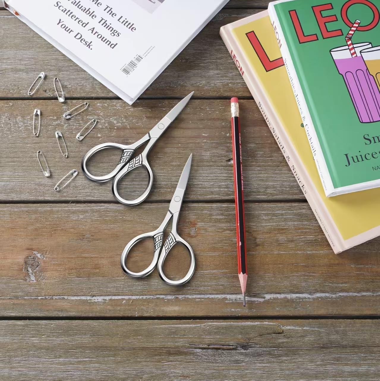 Stainless Steel Small Scissors with Textured Handle - All Purpose for Arts, Crafts, Sewing, Office & Kitchen, Sharp & Durable Cutting Tools