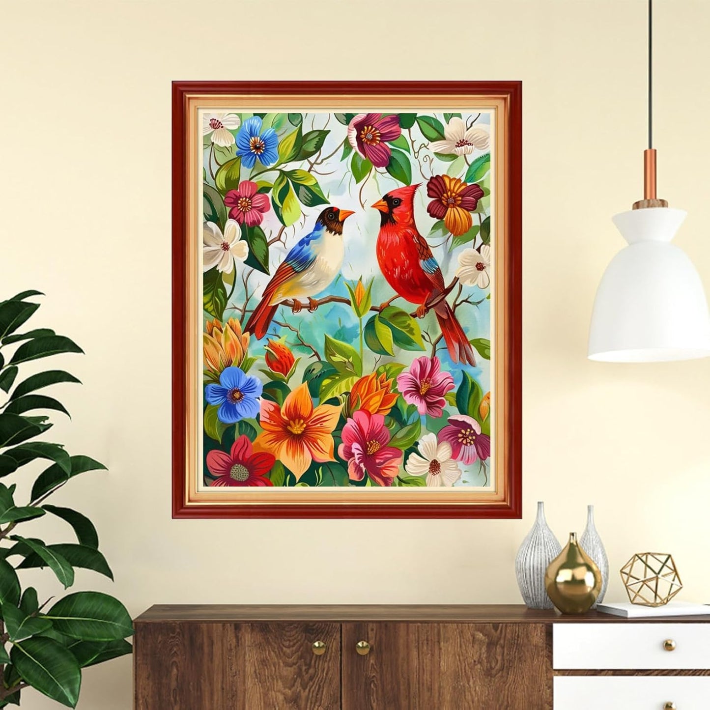 Funchey Stamped Cross Stitch Kits, DIY Cross Stitch Pattern for Adults Beginners Needlepoint Kits Embroidery Kit Arts and Crafts 11CT- Cute Colorful Bird 16x20 inch