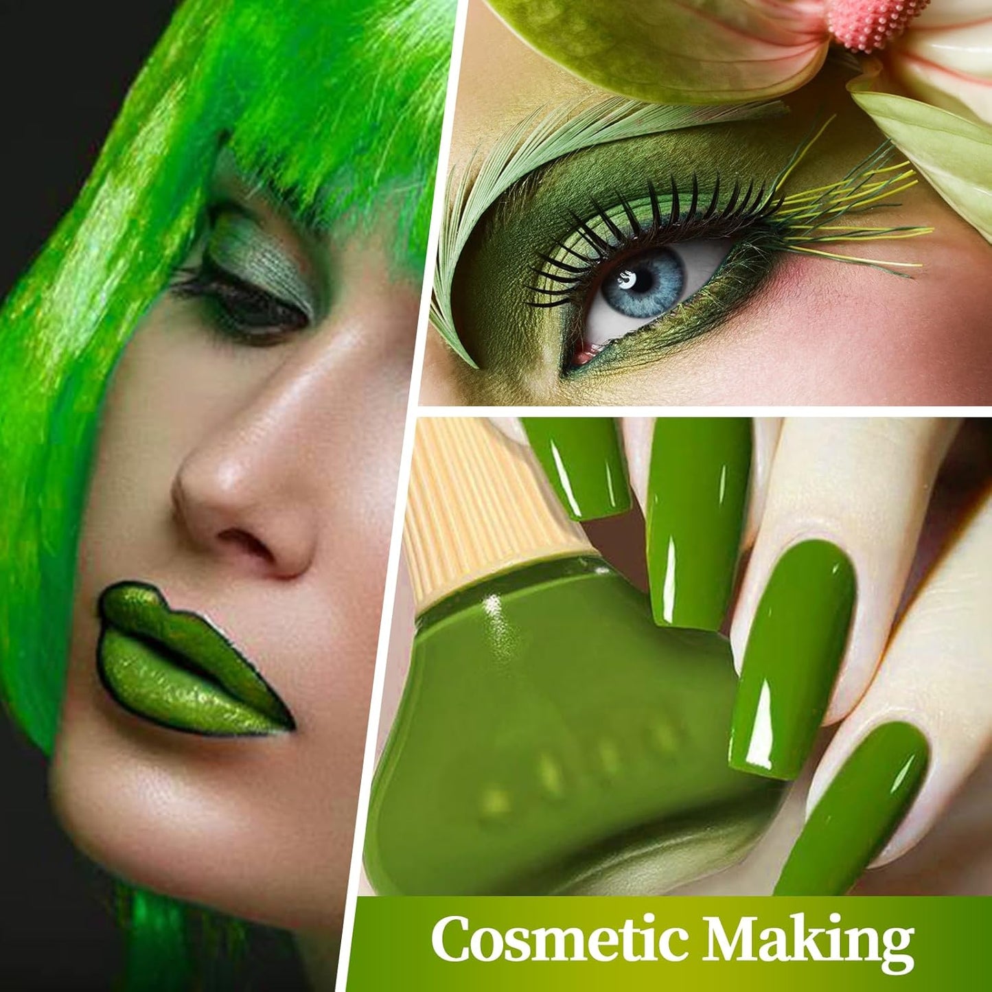 Dark Green Mica Powder for Epoxy Resin，Natural Shimmer Mica Powder Used for Coloring Resin Artwork, car Spray Paint, Candles, soap, Eye Shadow, Lip Gloss, Nail Polish(50g/1.7oz)