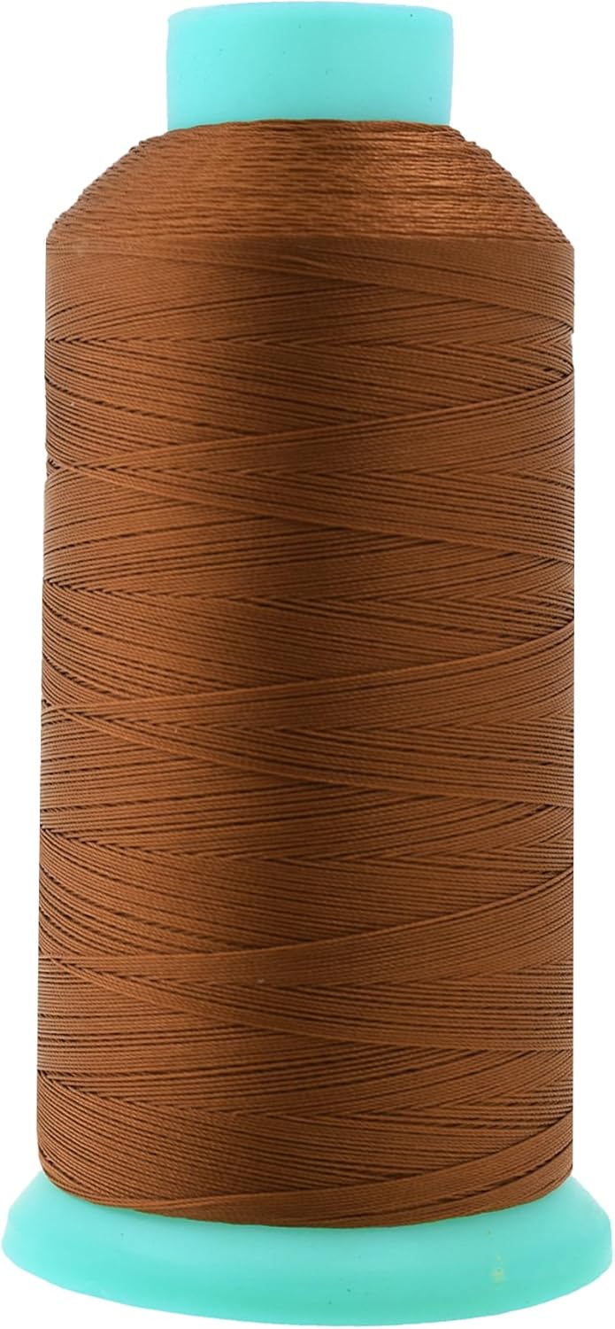 Mandala Crafts Bourbon Brown Heavy Duty Thread -1500 Yds Tex 90 Thread for Sewing Drapery Jeans Leather Hair Outdoor Marine Upholstery