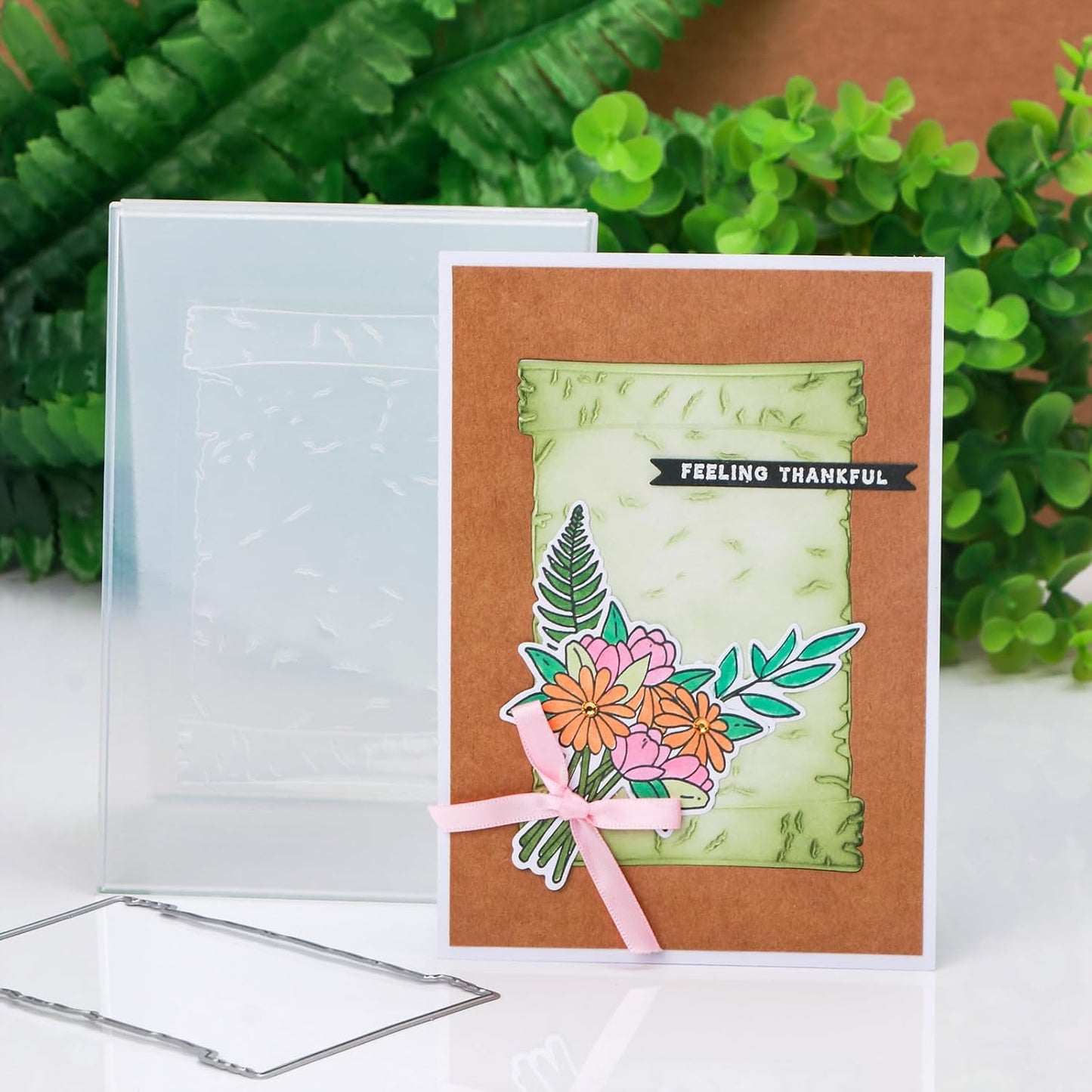 BAOFALI 3D Embossing Folder for Card Making,Book Shape Plastic Texture Fades Embossing Folder Template for Scrapbooking Cardstock Album DIY Decoration Paper Crafting 6.3x4.5inch