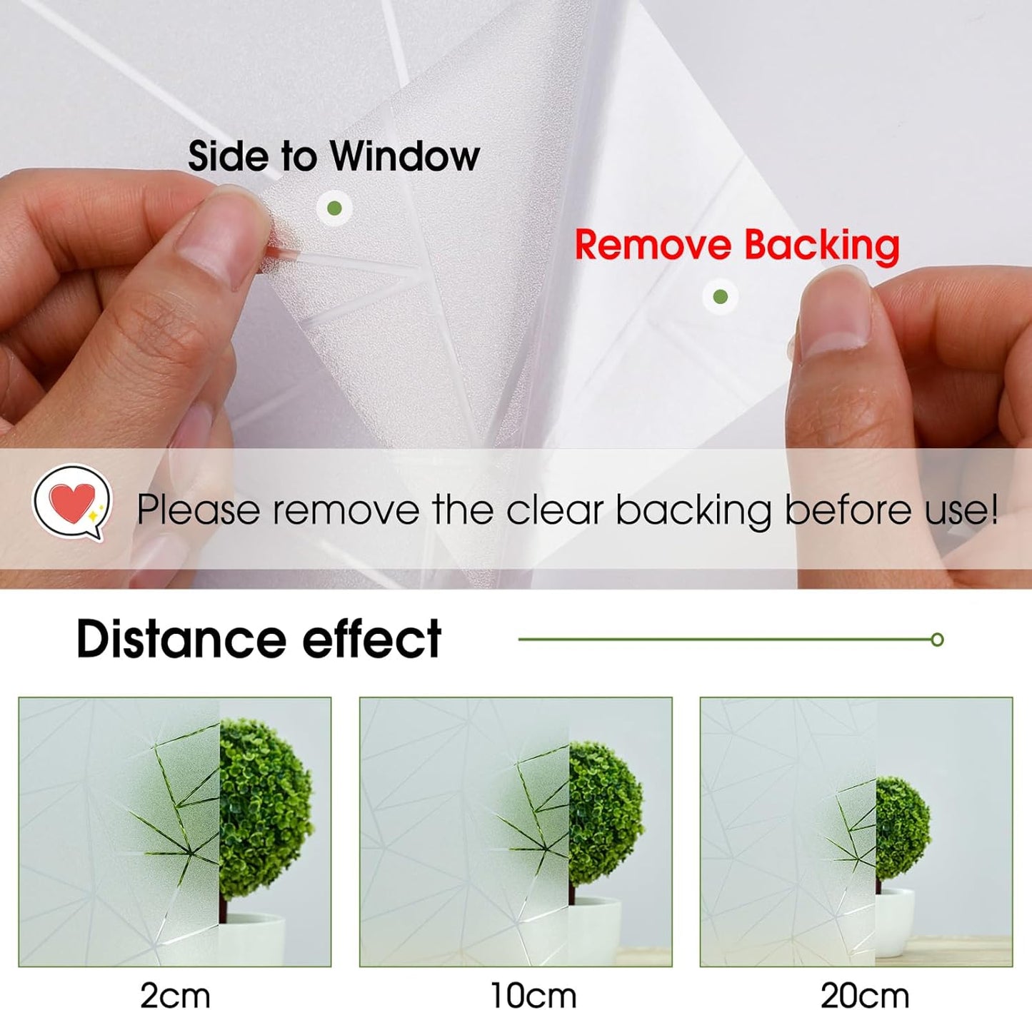 Coavas Window Privacy Film, Frosted Glass Static Cling, Decorative for Bathroom Door Covering, UV Blocking Window Cling, Non-Adhesive Vinyl Sticker, Day and Night Windows Tint for Home, 23.6x118.1 in