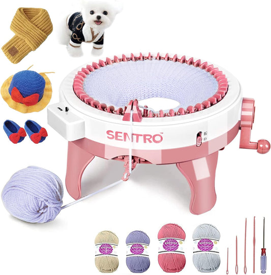 SENTRO 48 Needles Knitting Machines with Row Counter,Smart Knitting Crochet Machine,Weaving Round Loom,Double Knit Loom Machine Kit,DIY Knit Scarf Hat Sock
