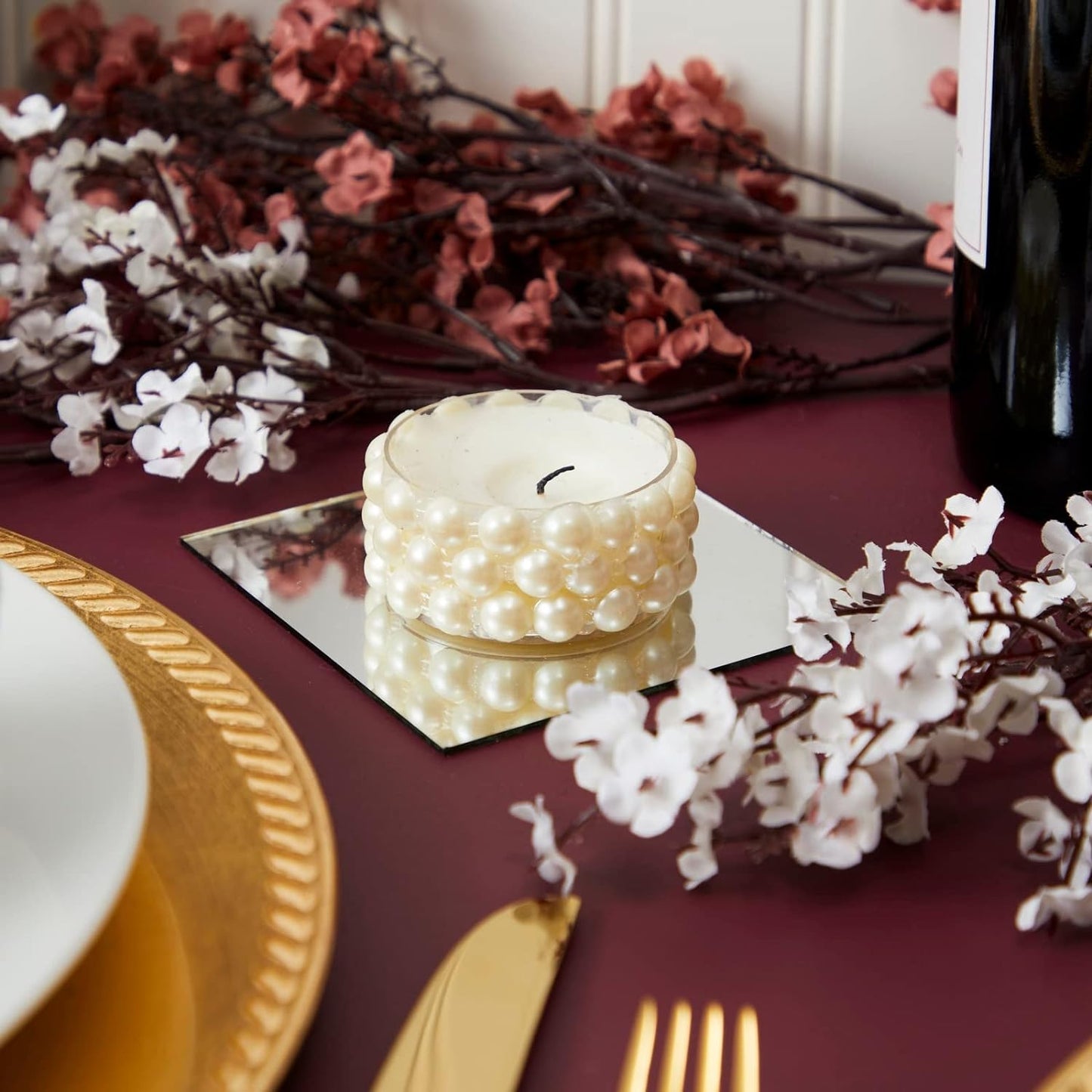 Bright Creations Square Mirror Tiles - 4 in, Silver, Pack of 50 - for Crafts & Table Centerpieces - Mirror Mosaic Tiles