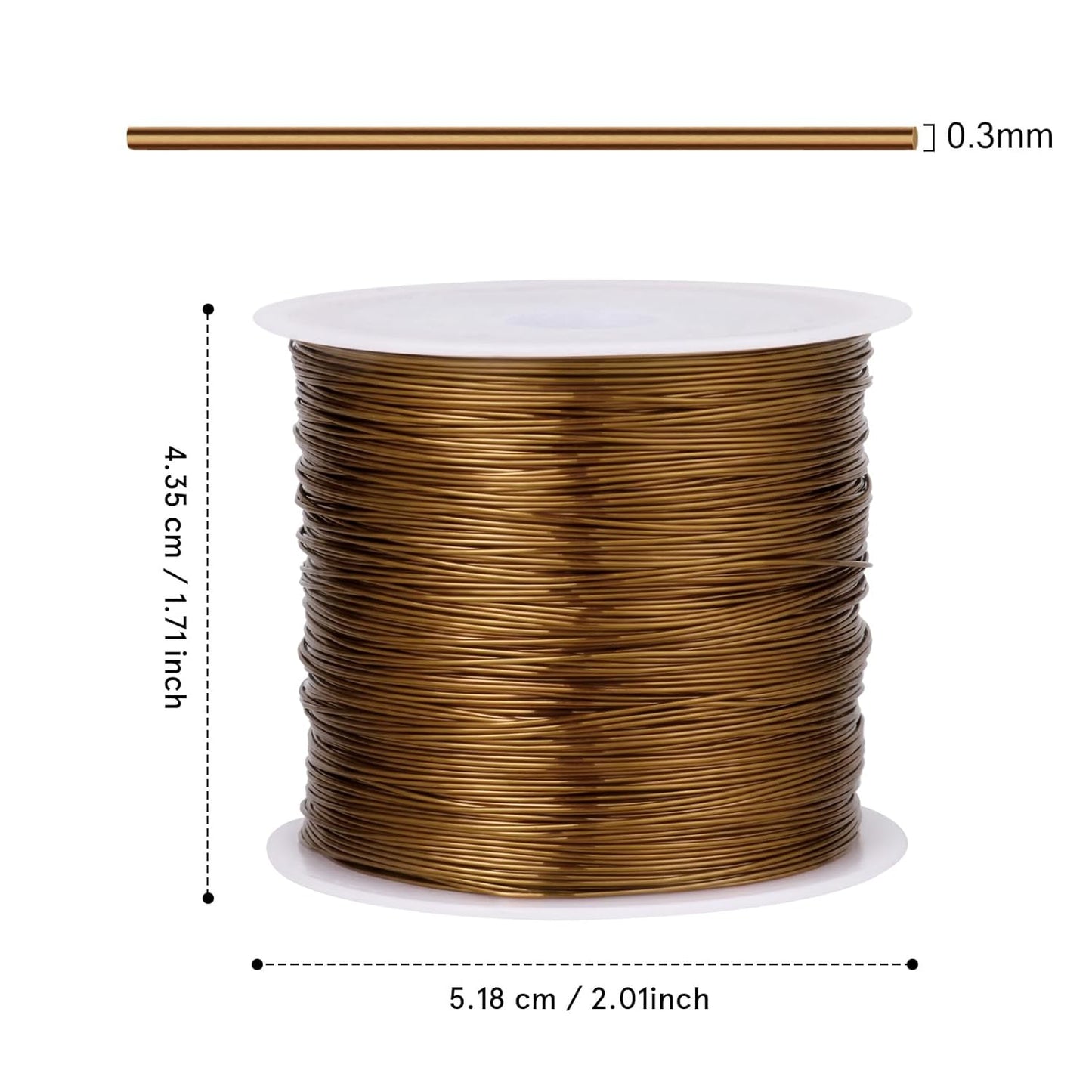 328FT Jewelry Wire 28 Gauge Tarnish-Resistant Copper Beading Wires Roll Bulk for DIY Crafts Jewelry Making, Antique Bronze