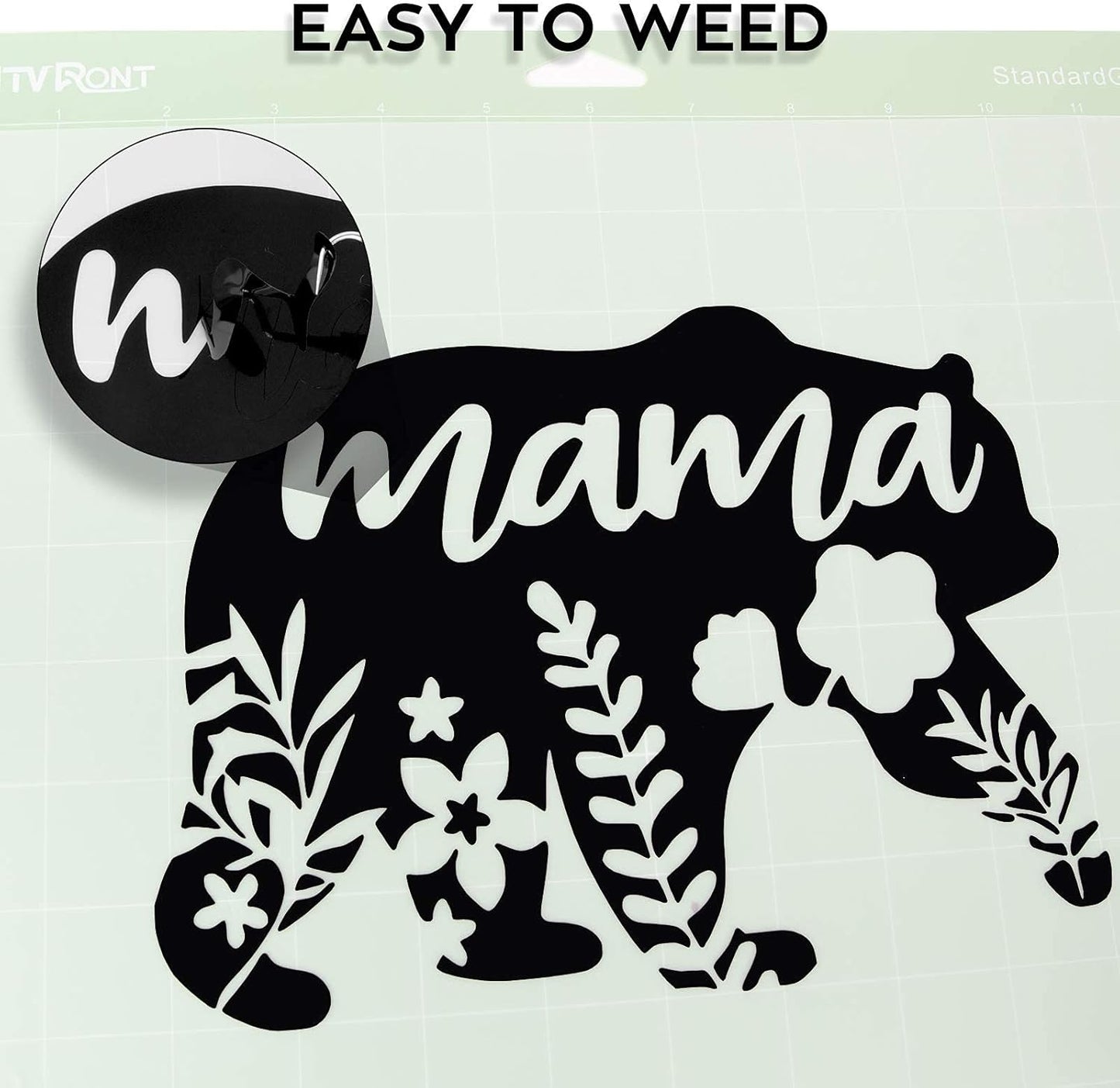 HTVRONT Black Permanent Vinyl, 12 Pack Black Vinyl for Cutting Machine - 10 Permanent Sheets 12" x 12"& 2 Transfer Tape Sheets for Party Decoration, Sticker, Craft Cutter, Car Decal (Matte)