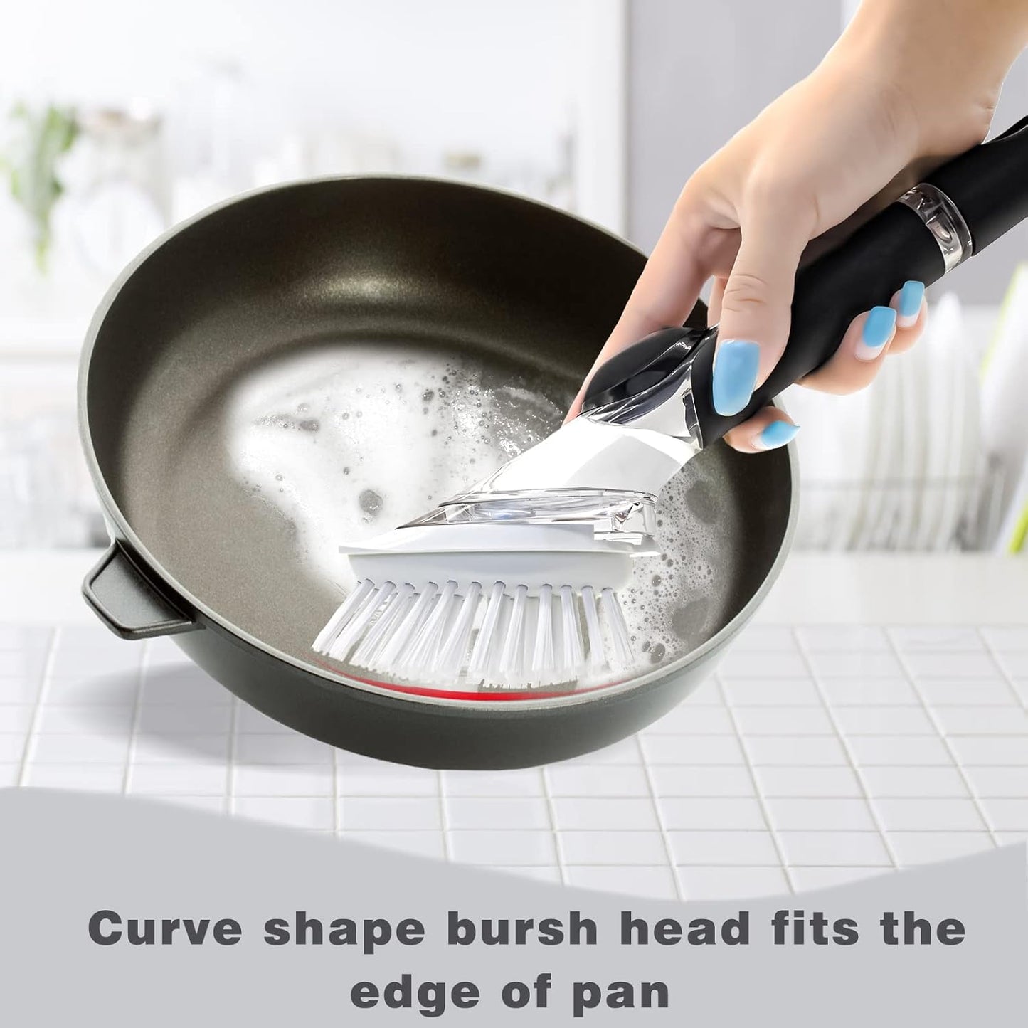 Brush Refills for OXO Dish Brush - 6 Pack Dish Brush Cleaning Soap Dispensing Head Replacement for Scrubber (White)