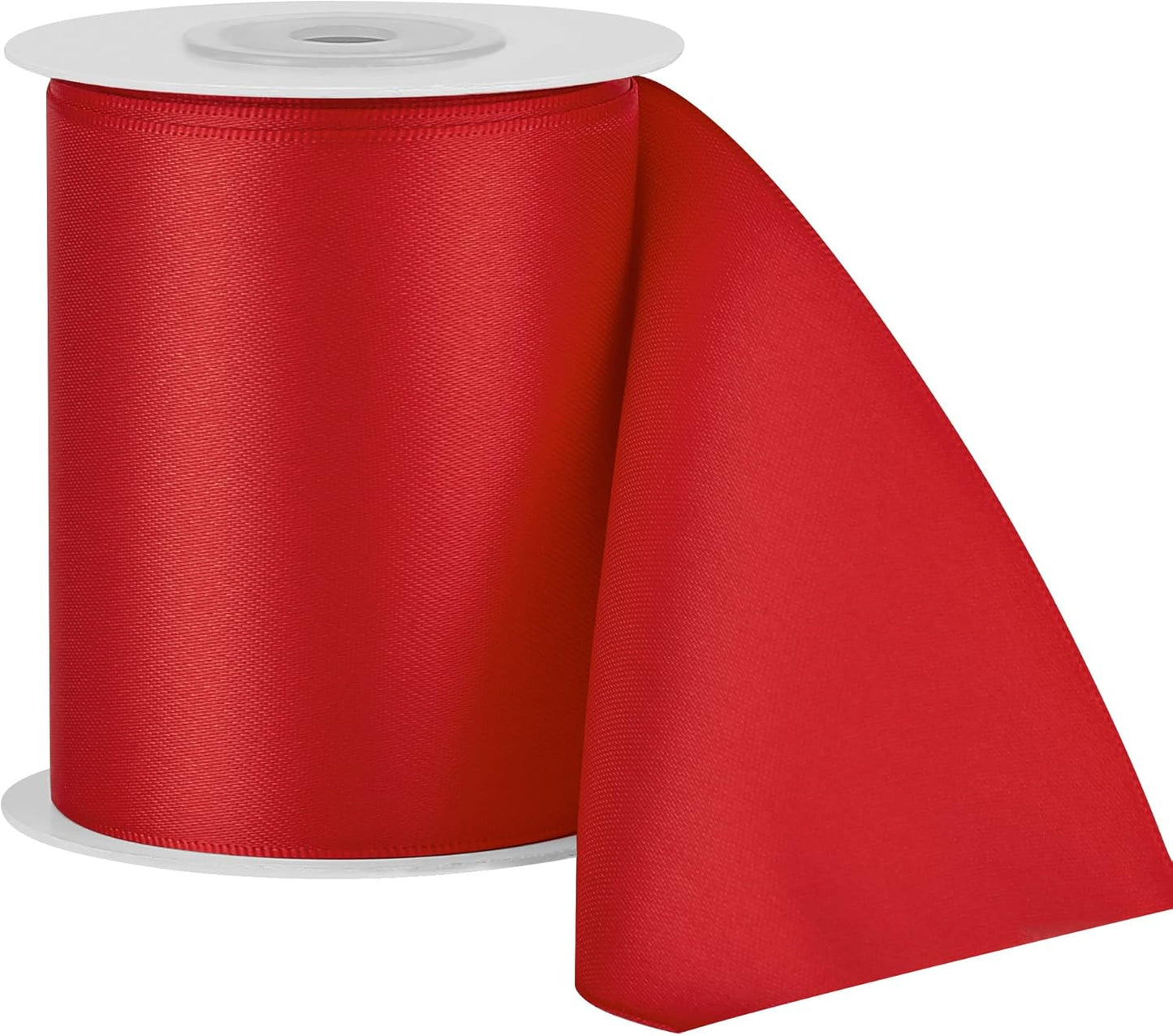 LIUYAXI Hot Red Double Face Satin Ribbon,3" X Continuous 10 Yards,Ribbons Perfect for Chair Sash Wedding Bouquet Sewing Party Decoration Bows Making