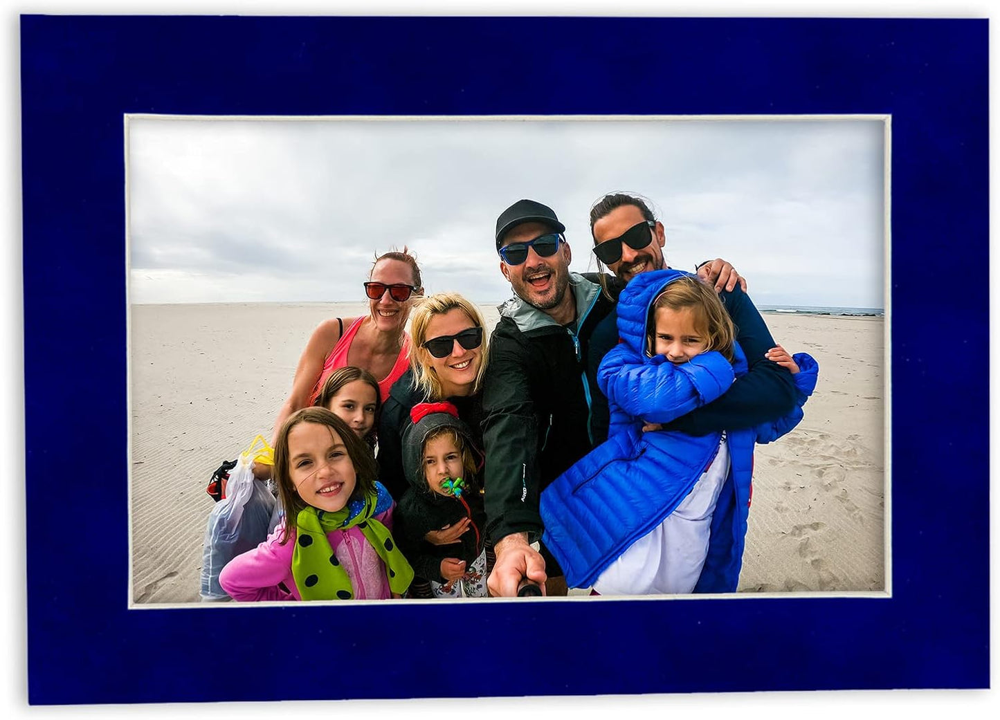 Pack of 25 Acid Free 11x14 Mats Bevel Cut for 8.5x11 Photos - Royal Blue Suede Precut Matboards With Backing Boards and Clear Photo Mat Bags For Pictures, Photos, Framing - 4-ply Thickness