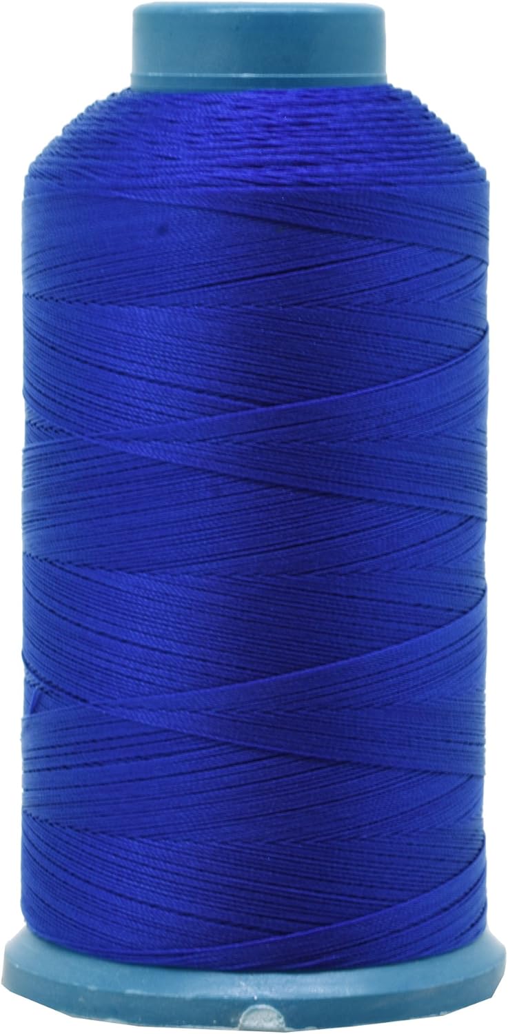 Mandala Crafts Bonded Nylon Thread Royal Blue Heavy Duty Sewing Threads - 1500 YDs Size 69 210D T70 Tex 70 Thread for Leather Jeans Weaving Outdoor Marine Upholstery Threads