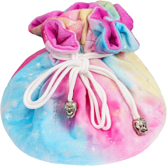 DND Dice Bags Large with Pockets Rainbow Storage Bag Star Pattern for D&D RPG Game - Capacity 200+ Dice