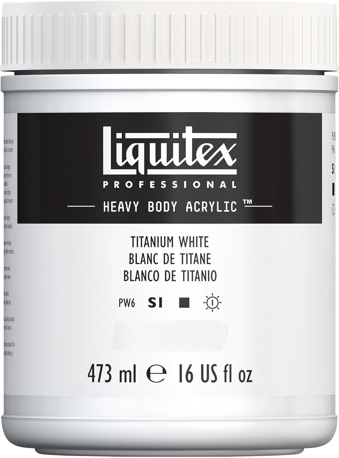 Liquitex Professional Heavy Body Acrylic Paint, 16-oz (473ml) Pot, Titanium White